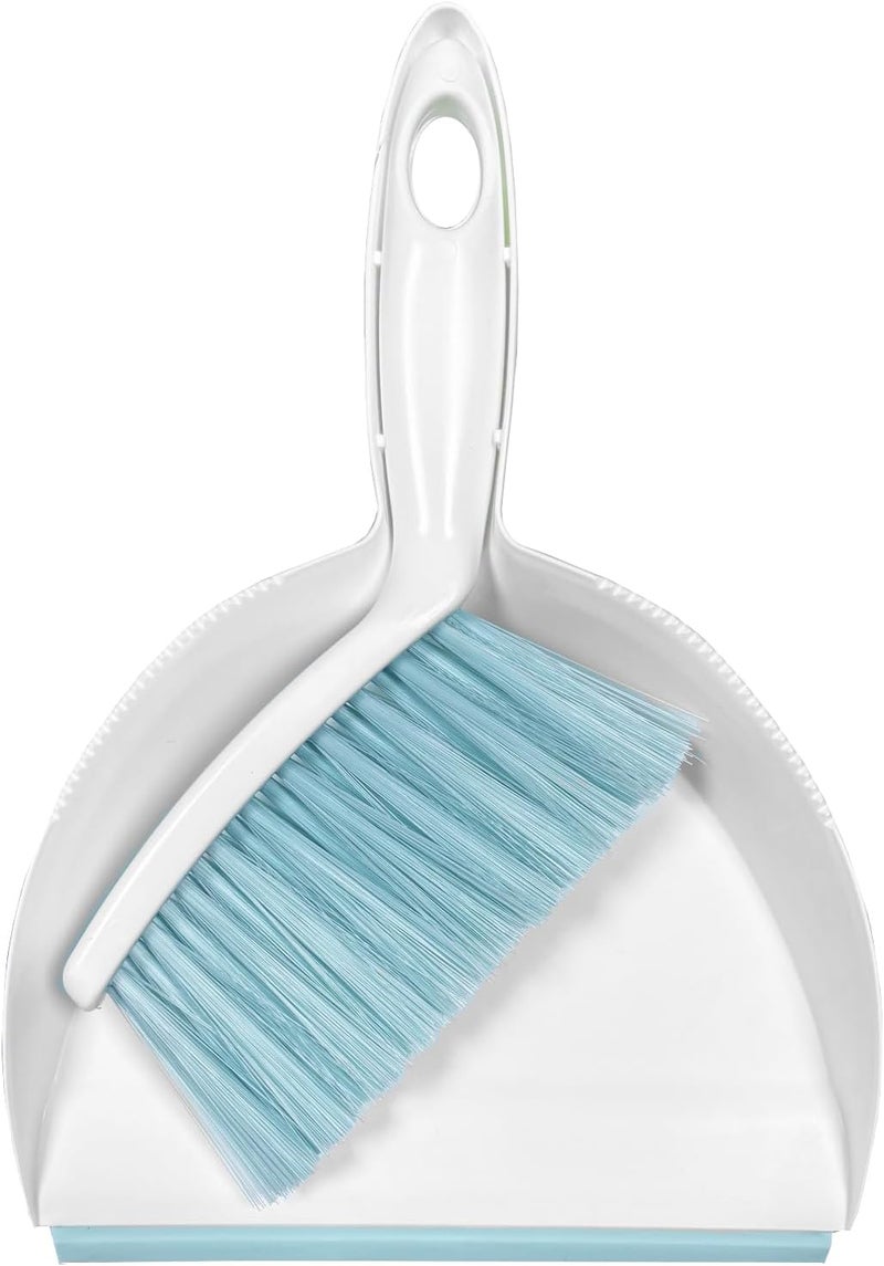 NBGYTECH Mini Broom and Dustpan Set Small Dust pan & Brush Set Portable Cleaning Tools for Home Office RV Camping Learning (Blue) - Image 1